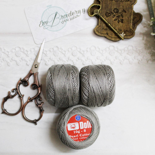 خيوط كوتون برليه رمادي