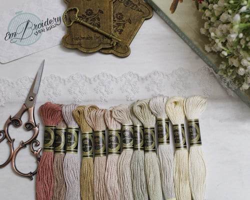 خيوط تطريز درجات البيج