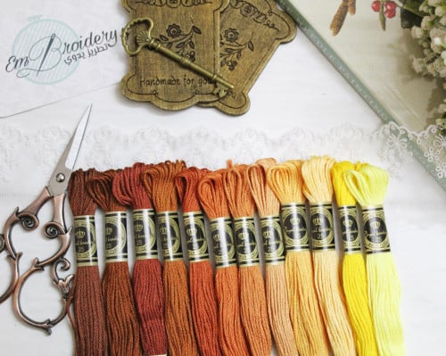 خيوط تطريز درجات البرتقالي