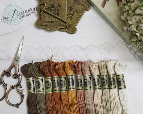 خيوط تطريز درجات البني