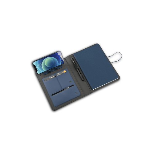 دفتر وشاحن لاسلكي وحامل جوال