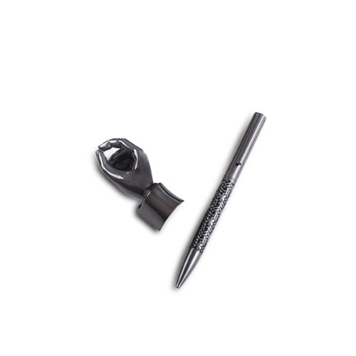 قلم مع حامل على شكل يد