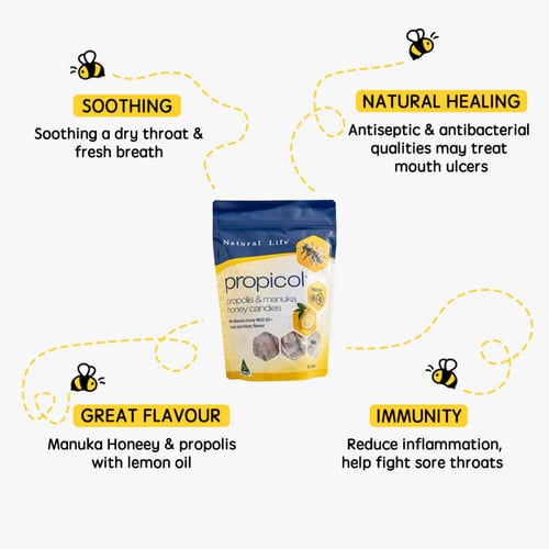 اقراص حلوى عسل مانوكا بالليمون ( وصف المنتج مع تصف...