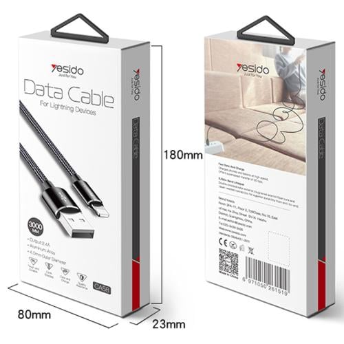 كابل شحن ايفون USB إلى Lightning بطول 1متر أسود من...