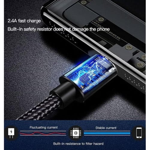 كابل شحن ايفون USB إلى Lightning بطول 1متر أسود من...