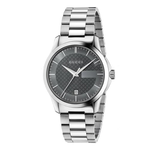 ساعة قوتشي رجالي من الفولاذ المقاوم للصدأ لون رماد...