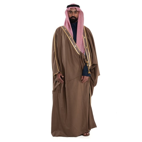 بشت شبكة مفنن زري حر كشميري لون بني