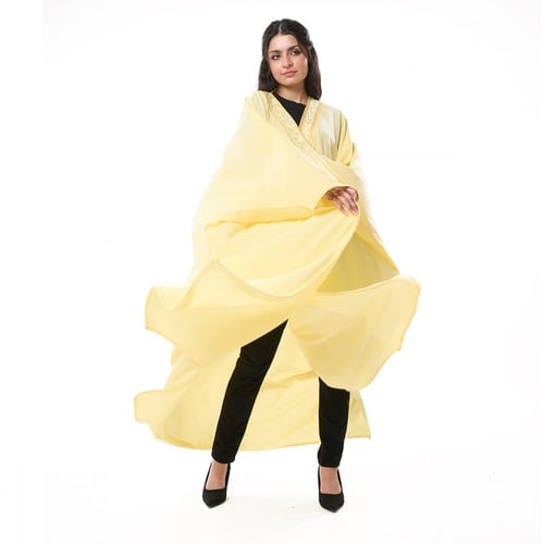 عباية بشت الحروف لون اصفر