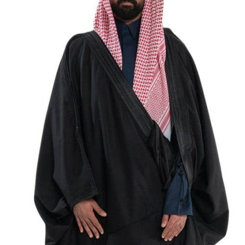 بشت ملكي بريسم كشميري لون اسود