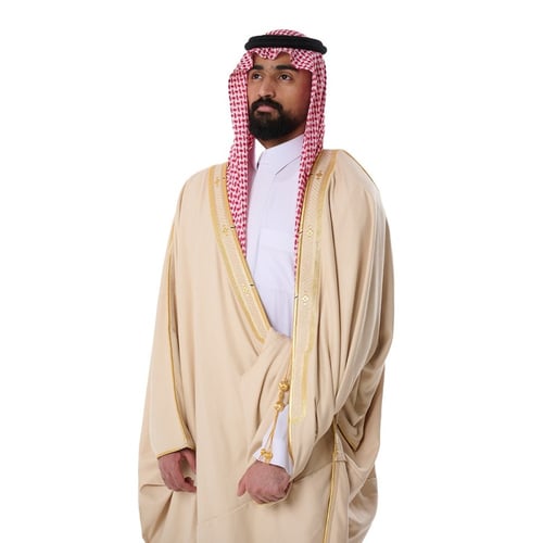 بشت شبكة مفنن زري حر كشميري لون بيج