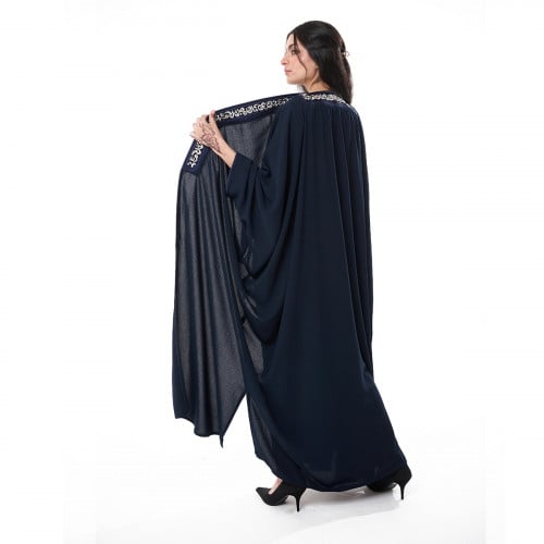 عباية بشت الحروف لون كحلي - فضي