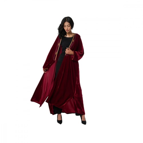 عباية بشت مخمل لون احمر