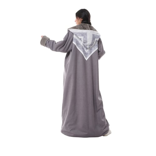 فروة شال كشميري جوخ لون رصاصي