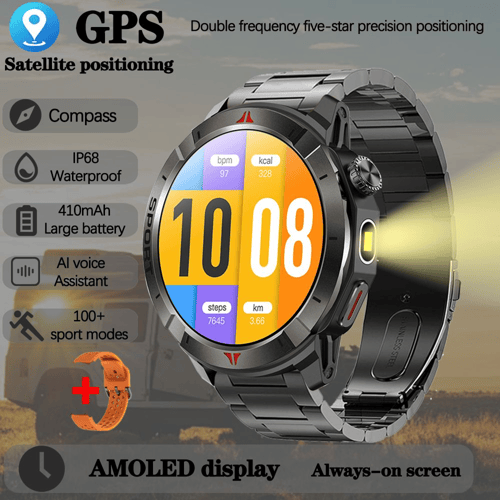 GPS ساعة ذكية للرجال 1.43 بوصة 466*466 AMOLED دائم...