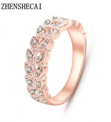 خاتم نسائي مطلي بالذهب مقاس 7.25 أمريكي