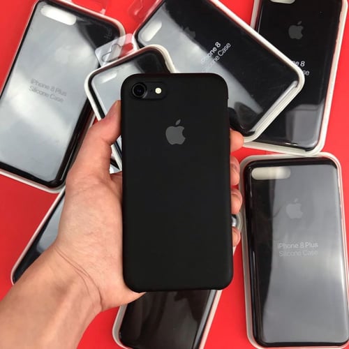 كفر ايفون سيليكون أسود Black silicone case for iPh...