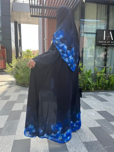 عبايه من قماش الشيفون بتدرجات الالوان القصه كلوش م...