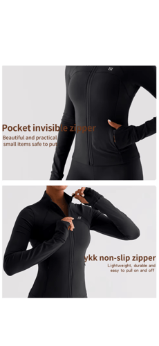 جاكيت اكمام طويلة بجيوب مخفية اسود