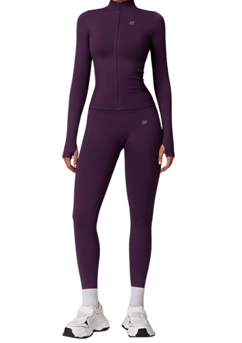 طقم جاكيت اكمام طويلة وبنطال رياضي Midnight Mauve