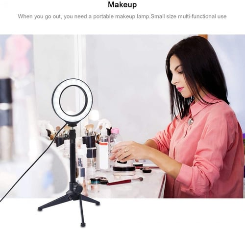 حلقة إضاءة LED مقاس 6 بوصات مع حامل ثلاثي