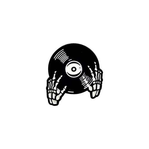 Skeleton Playing Vinyl Pin