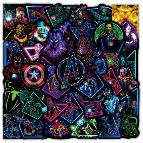 Marvel - 100Pcs Neon Stickers Bundle