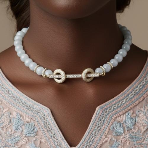 شوكر احجار اللؤلؤ Light blue