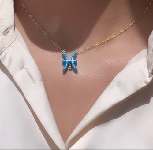 سلسال الابراج فضة مطلية بالذهب