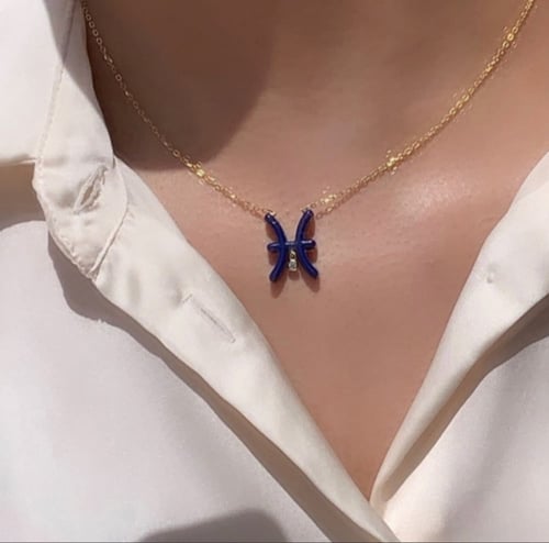 سلسال الابراج فضة مطلية بالذهب