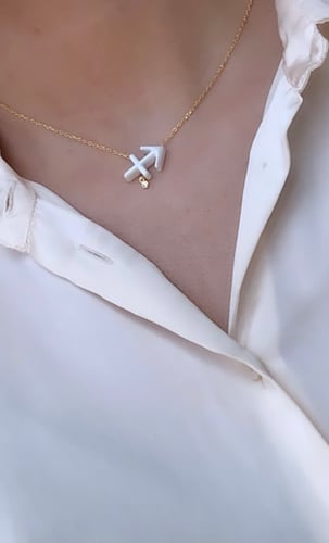 سلسال الابراج فضة مطلية بالذهب