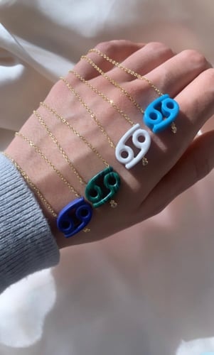 سلسال الابراج فضة مطلية بالذهب