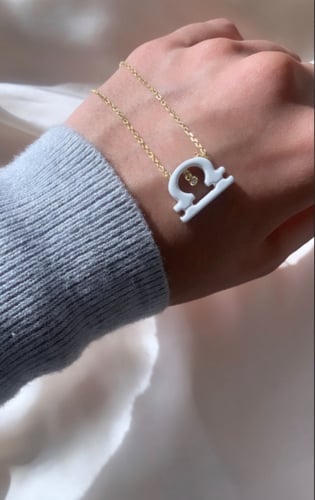 سلسال الابراج فضة مطلية بالذهب