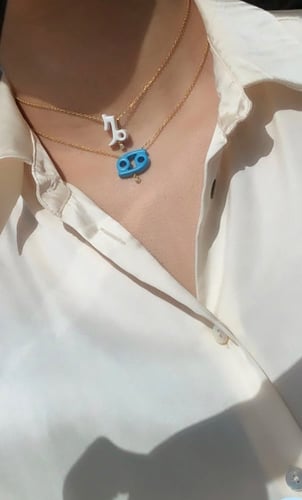 سلسال الابراج فضة مطلية بالذهب