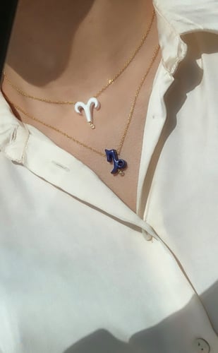 سلسال الابراج فضة مطلية بالذهب