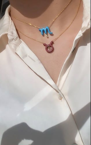 سلسال الابراج فضة مطلية بالذهب