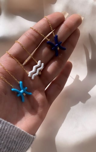 سلسال الابراج فضة مطلية بالذهب