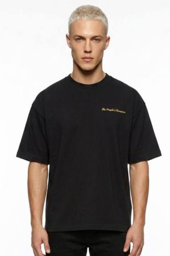 تيشرت قطني اوفر سايز لون اسود