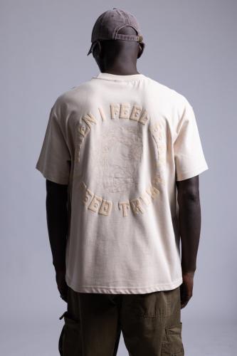 تيشيرت بيج بأكمام قصيره قطني ناعم , بتطريز على شكل...