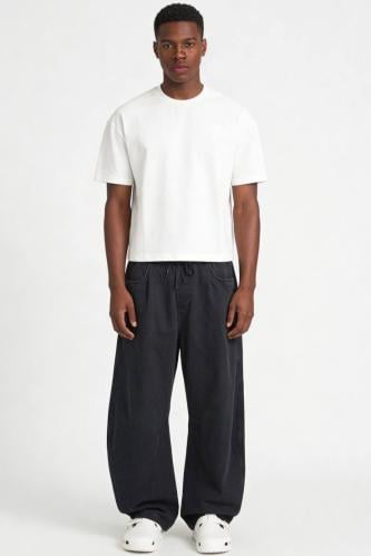 بنطلون رجالي واسع مريح وانيق لون اسود EVERST