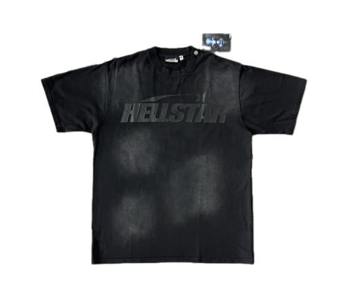 تيشيرت هيلساتر أسود ممييز ببقع باهته بطباعة HELLST...