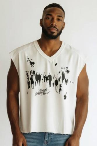 تيشيرت قطني كت بوكس لون ابيض