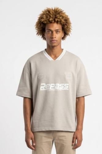 تيشرت ناينتي جيرسي بكتابة على الصدر لون بيج