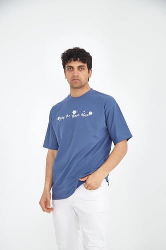 تيشيرت KEEP THE DREAM ALIVE أزرق