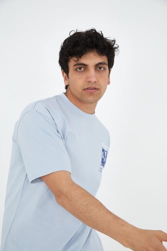 تيشيرت BEEFFINDER اوفر سايز ازرق