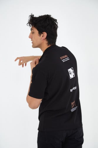 تيشيرت BEEFFINDER اوفر سايز أسود