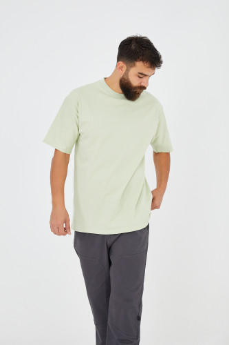 تيشيرت اوفر سايز تيفاني فاتح قطن