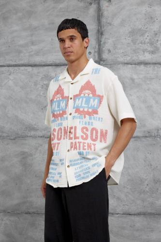 قميص موسلين بيج أنيق بخفة ناعمة