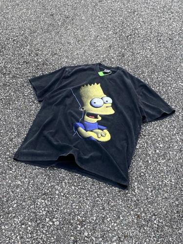 تيشيرت أسود باهت بطبعة Bart من سيمبسون اوفر سايز
