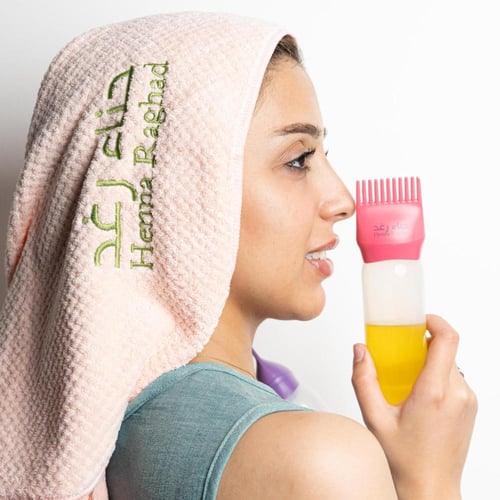 مشط توزيع الزيت بشعار حناء رغد