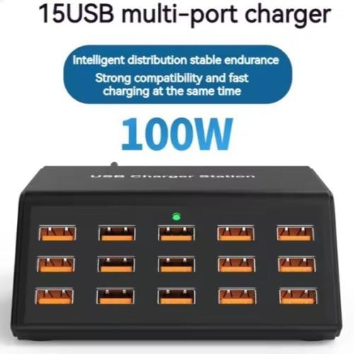 محطة شحن USB - 15 منفذ - 100 واط